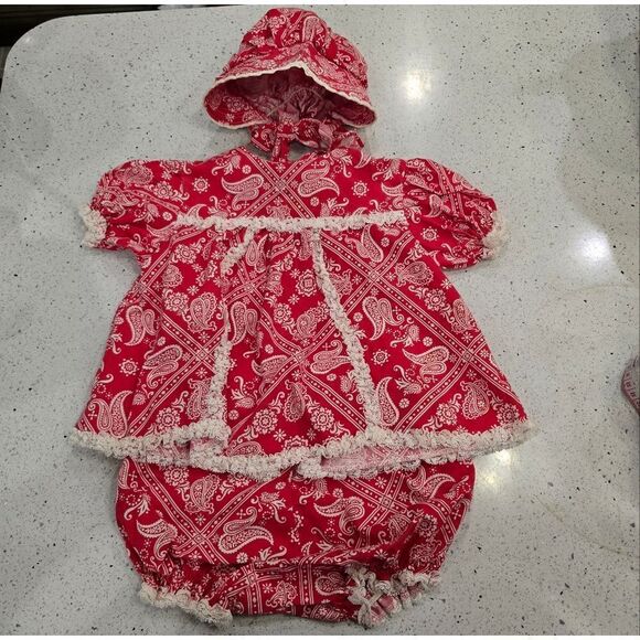 Paulyne of Arizona 3 pc Set Red Bandana Print size medium - Picture 1 of 9